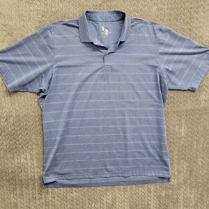 Fairway‎ & Greene FG Tech Golf Polo Striped Blue Embroidered Logo Mens 2XL